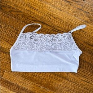 Lace Trim Light Gray Bralette